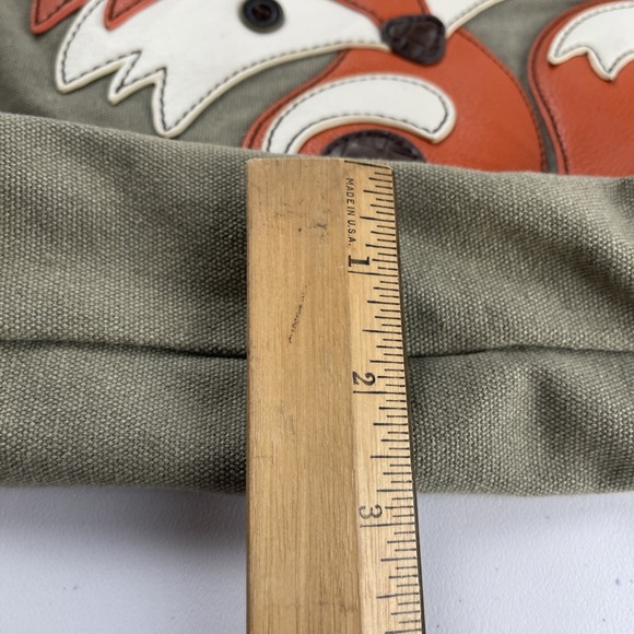 Chala Green Fox Canvas Tote Bag W/ Black Handles Lightly Used - Picture 14 of 16